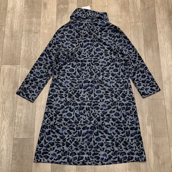 Womens NWT Tyler Boe Leopard Print Turtleneck Pocket‎ Stretch Dress - Picture 2 of 7
